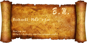 Bokodi Márta névjegykártya