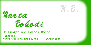 marta bokodi business card